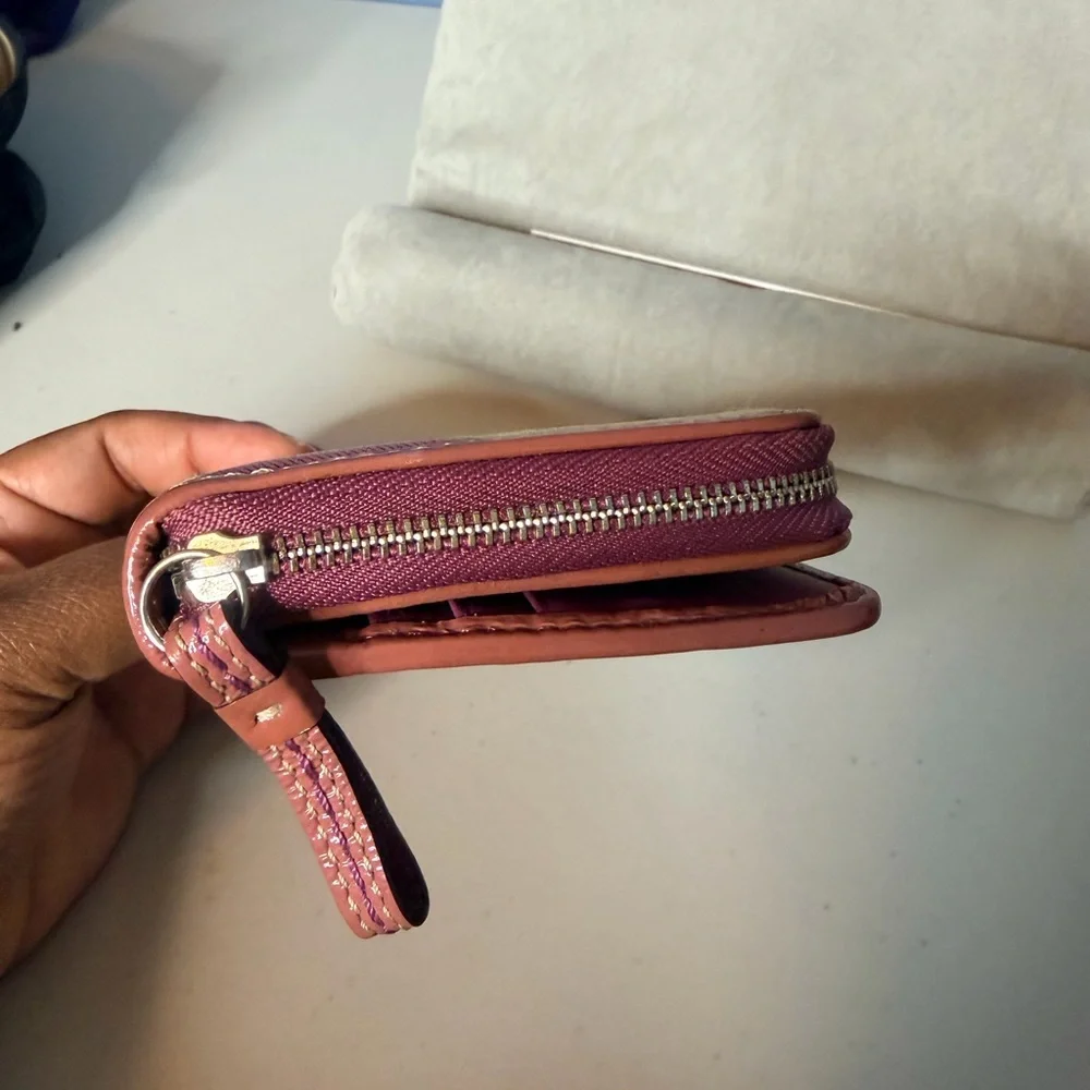 Coach Tan and Pink Signature Wallet